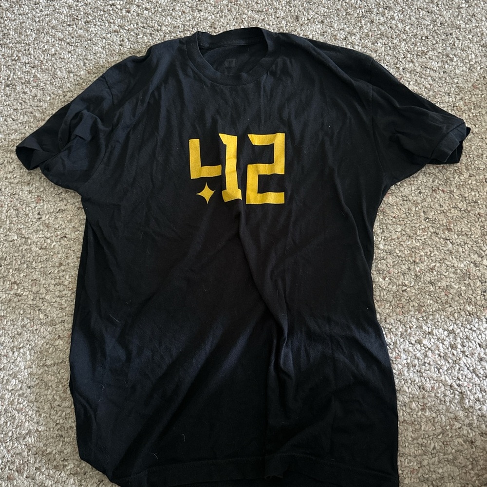 Men's Black Tee with Gold Graphic